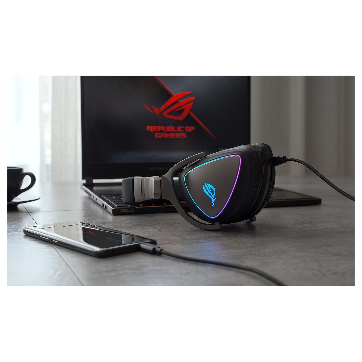 Kufje Gaming ASUS ROG Delta / USB-C / USB-A / 50mm / Hi-Res ESS Quad-DAC / RGB - Zezë - 8
