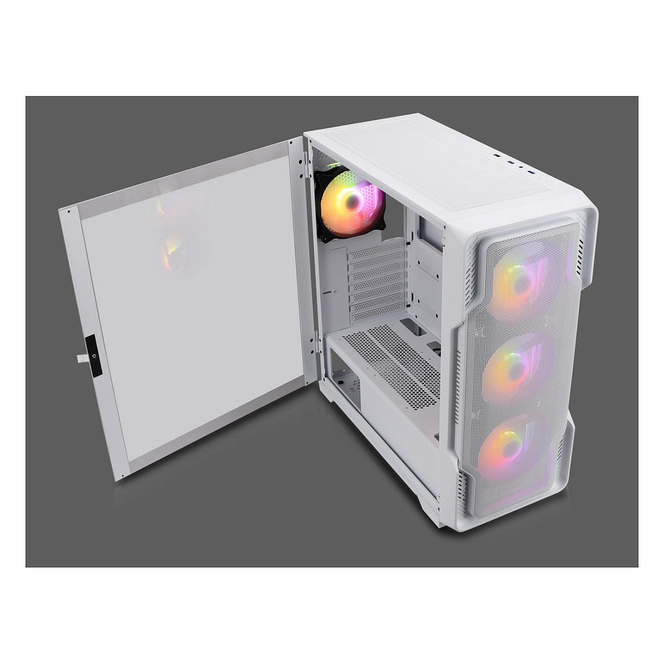 Kasë PC Nanoxia DS-9 ARGB / Midi Tower / E-ATX + ATX / 3x 120/140mm Fan Support / Tempered Glass - Bardhë - 2