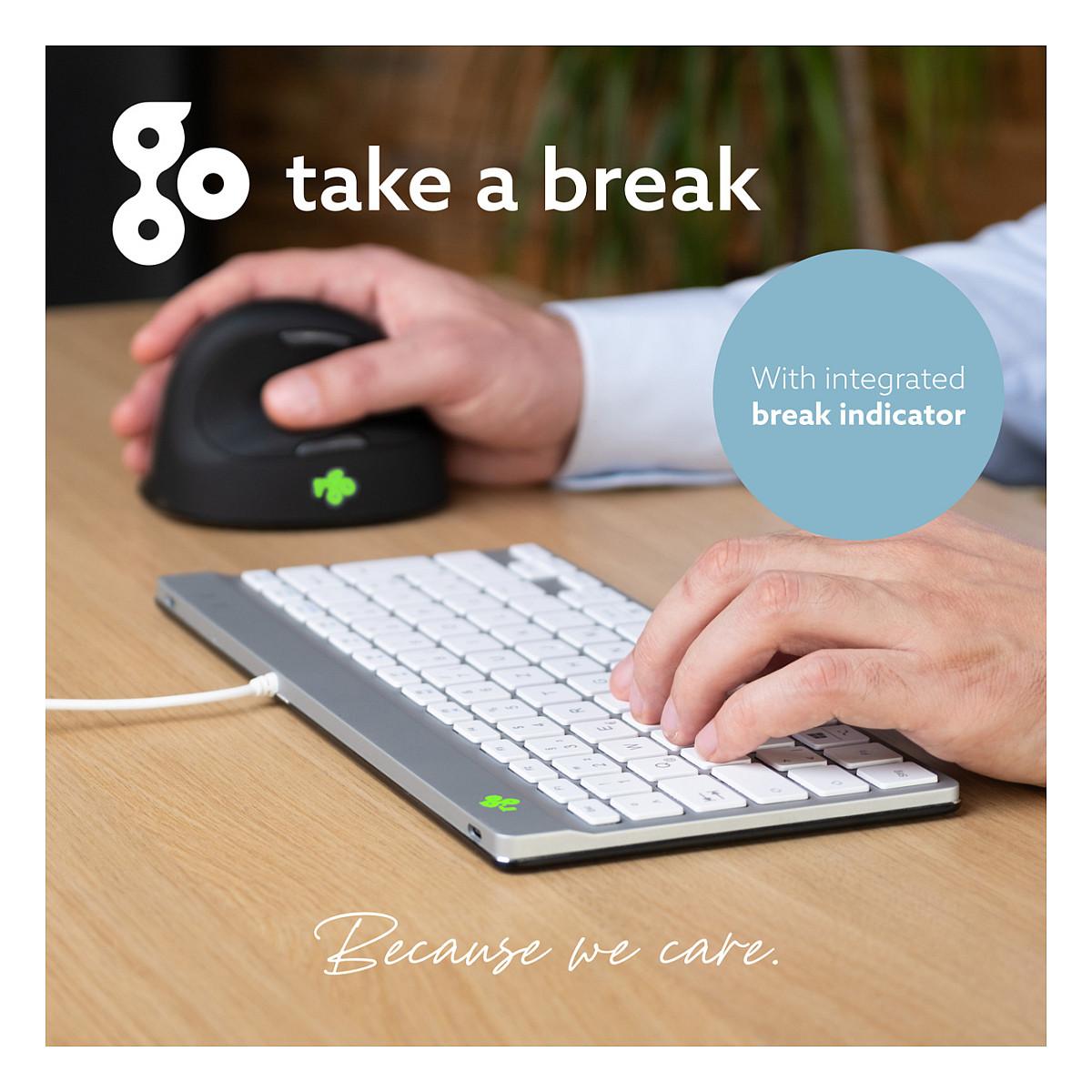 Tastierë me kabllo R-Go Tools R-Go Compact Break / QWERTZ / Scissor / USB / Mini - Bardhë - 10