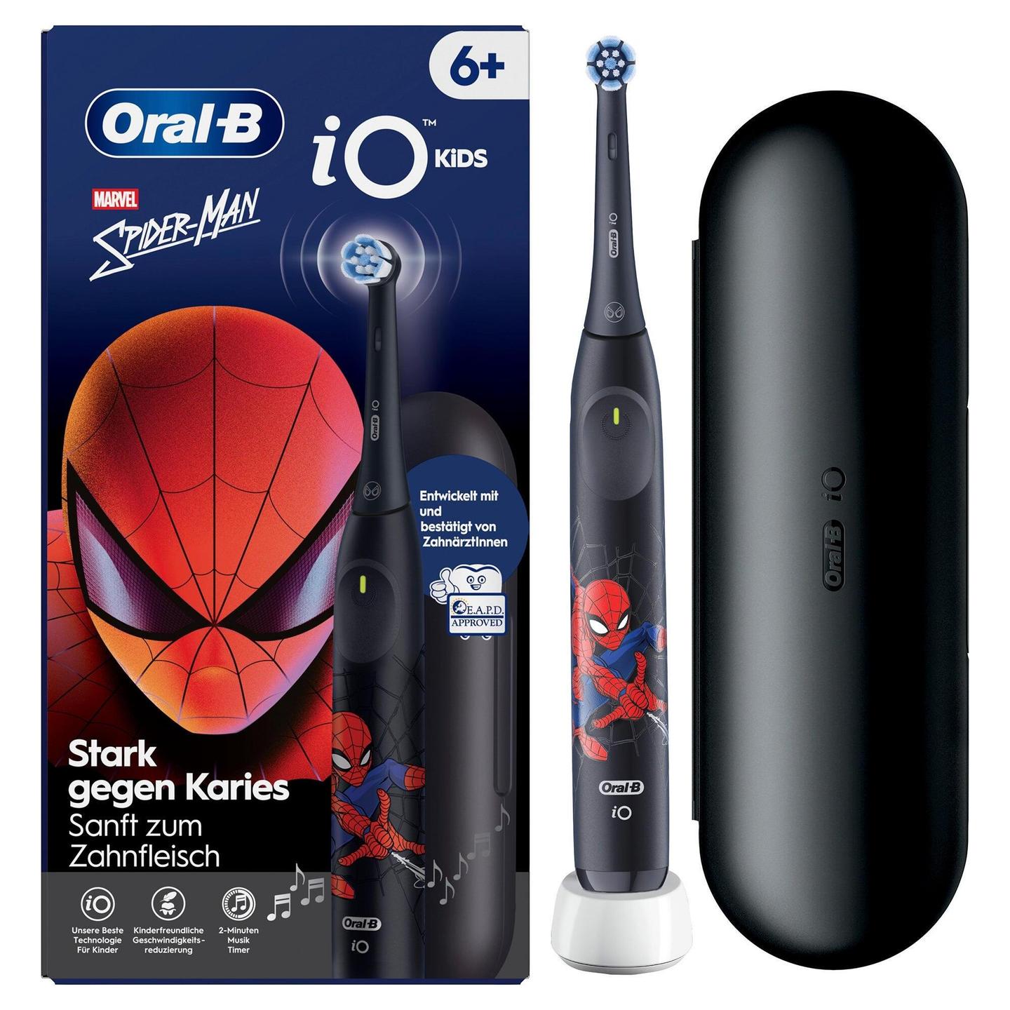 Furçë dhëmbësh elektrike për fëmijë Oral-B iO Kids Spiderman 6+ me Etui - Zezë