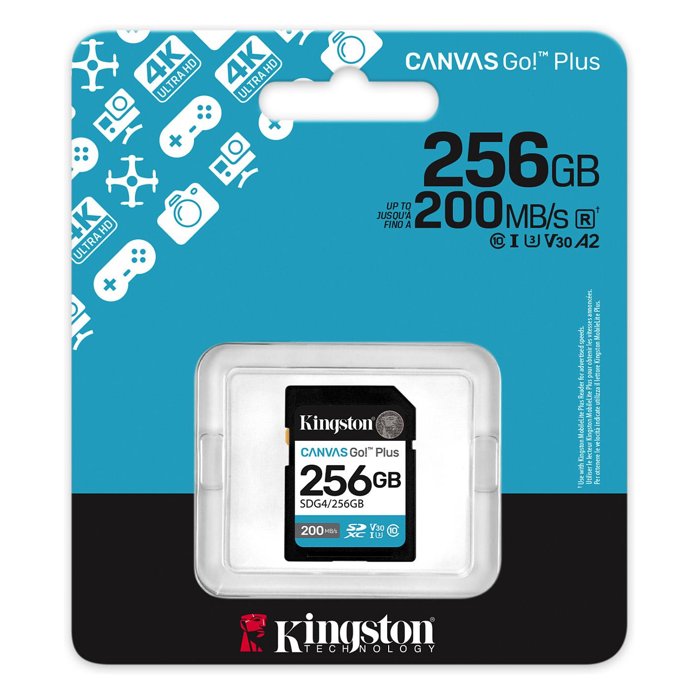 Kartë Memorie SD Kingston Canvas Go! Plus / 256GB / SDXC / UHS-I U3 / 200MB/s Read 160MB/s Write - Zezë - 3
