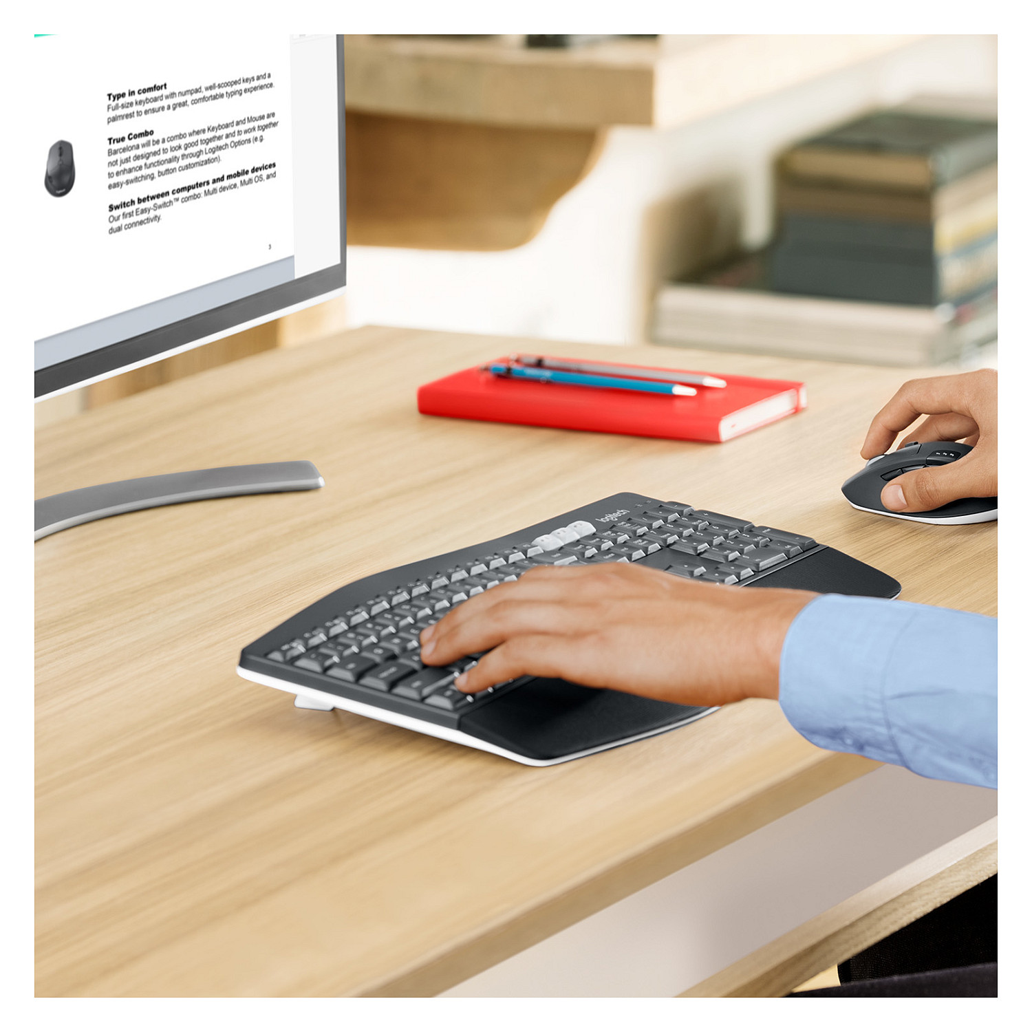 Combo (TastierĂ«&Maus) Logitech MK850 Performance Wireless Combo / Bluetooth + USB Unifying / 101 Taste / 8 Butona / Advanced Optical Tracking â ZezĂ« - 14