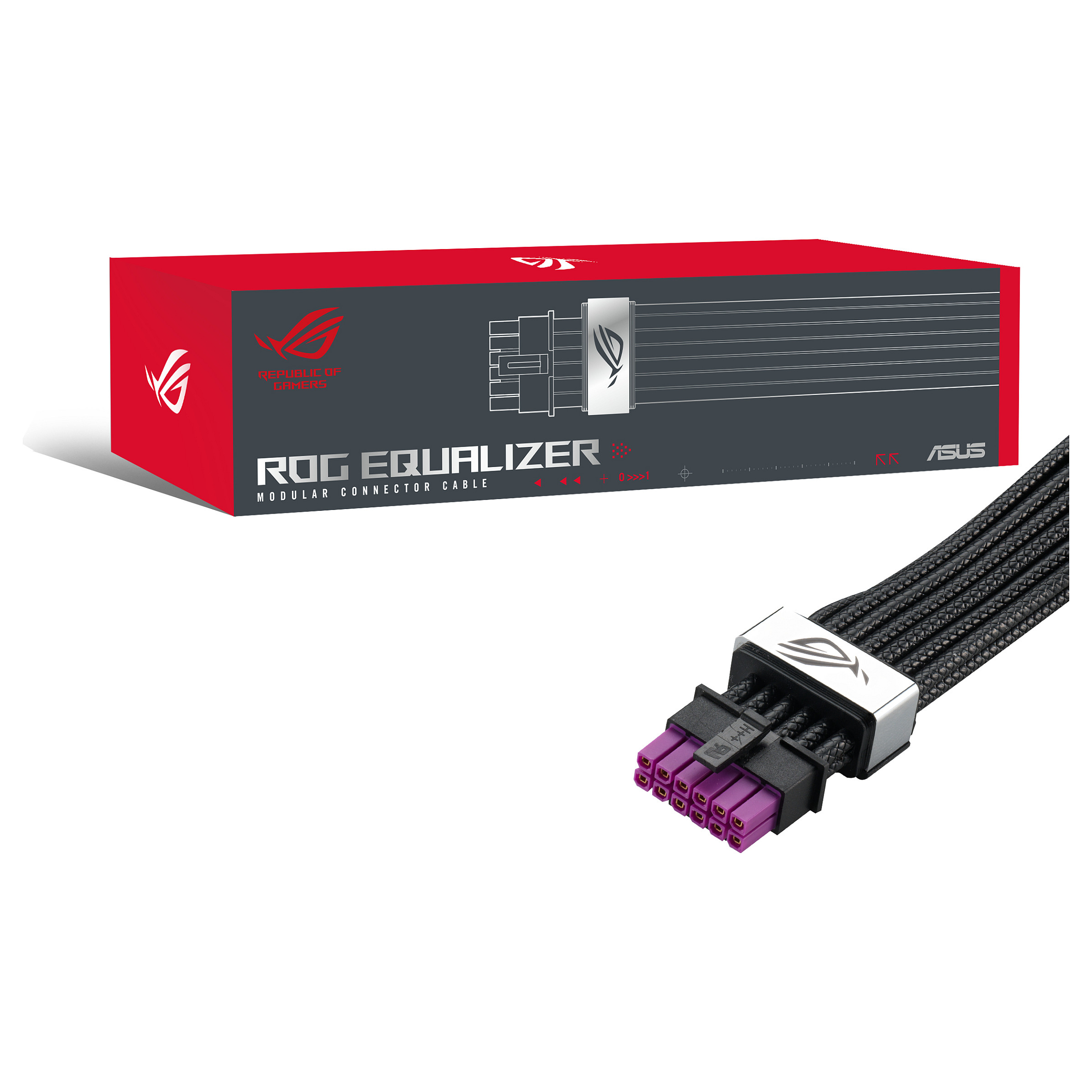 Kabllo për furnizim me Energji ASUS ROG Equalizer / PCIe 16-pin / PCIe x16 Gen 4.0 / 0.75m - Zezë - 6