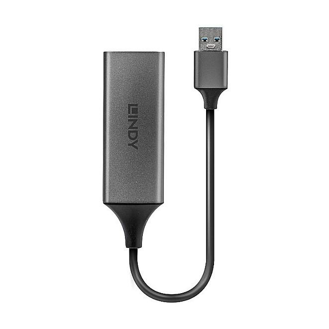Adapter USB në Ethernet Lindy 43298 / USB-A / Gigabit Ethernet / RJ-45 / 10/100/1000 Mbit/s / USB 3.2 Gen 1 - Gri - 2