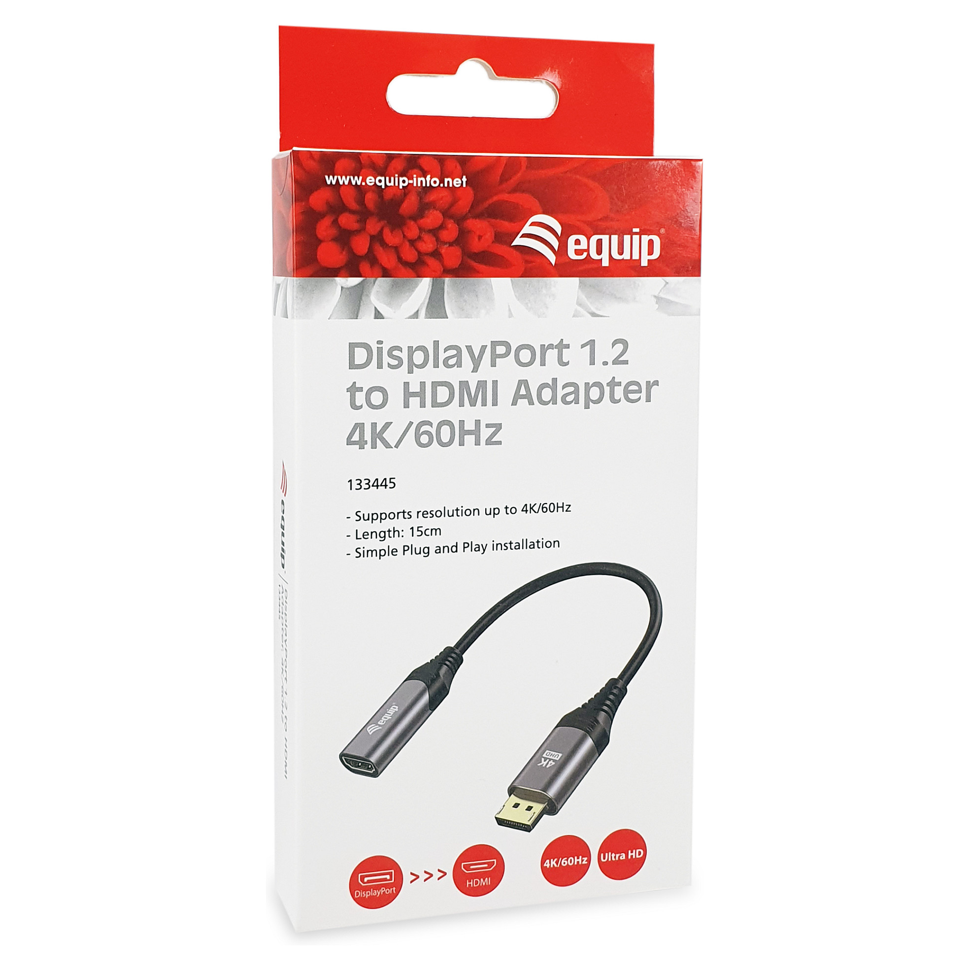 Kabllo për Rrjet ( UTP ) EQUIP 133445 video Adapter / 0.15 m – Zezë/Hiri - 6
