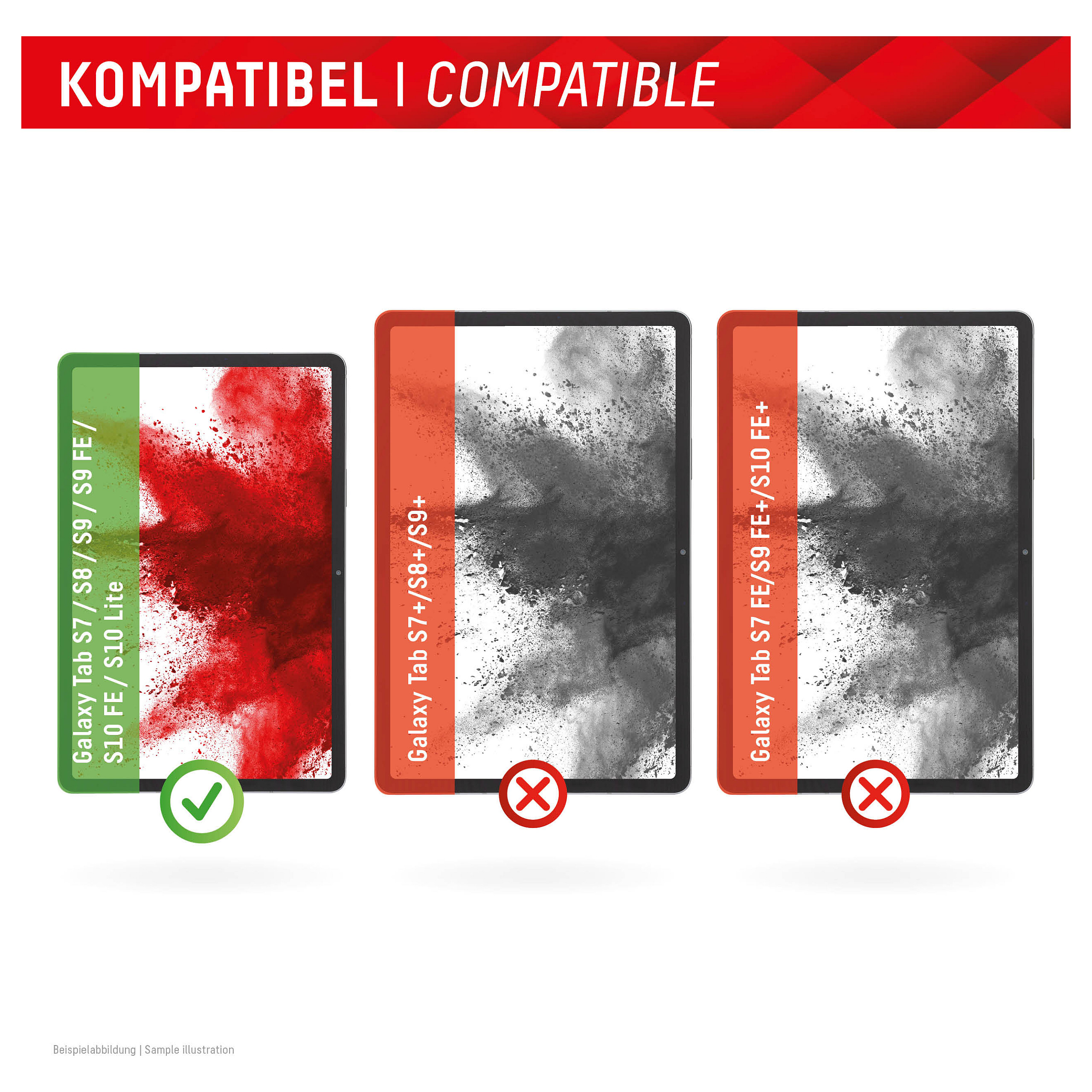 Mbrojtëse për ekran tablet Displex 01541 / Samsung Galaxy Tab S7, S8, S9, S9 FE, S10 FE, S10 Lite / Xham Hybrid 9H - Transparente - 5