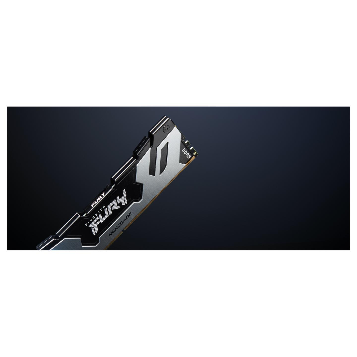RAM Memorie DDR5 Kingston FURY Renegade / 96GB / 2x48GB / DIMM / 6400MT/s / CL32 / XMP - Argjend/Zezë - 15
