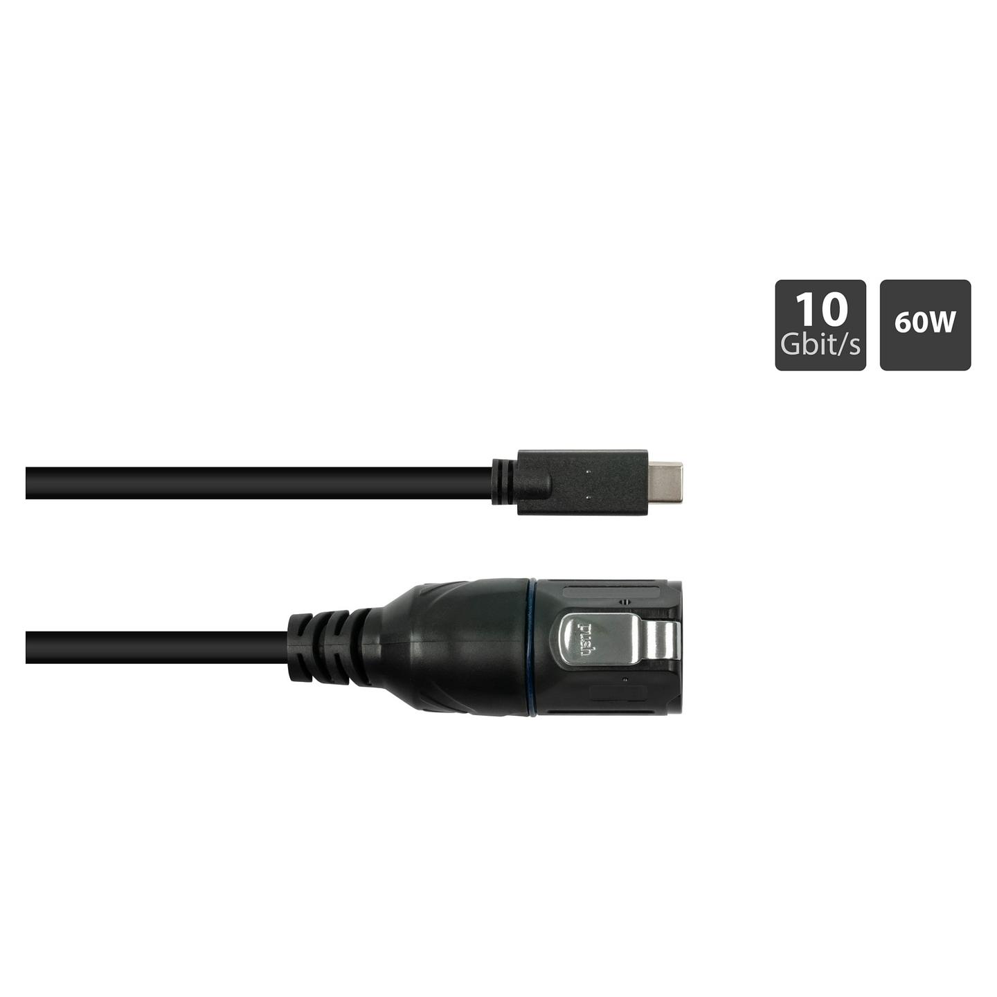 Kabllo USB Good Connections Alcasa IC01-16U3101-005, USB 3.2 Gen 2, USB-C Mashkull në USB-C Mashkull, 10Gbps, 0,5m - Zezë - 2