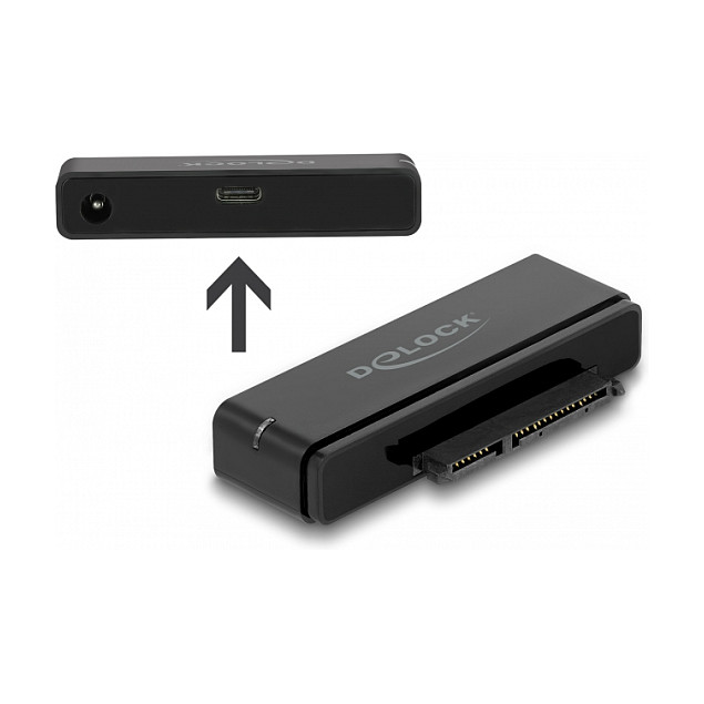 Adapter DeLOCK 64188 / USB-C në SATA / USB 3.2 Gen 2 / 6Gbps / HDD & SSD 2.5" + 3.5" – Zezë - 2