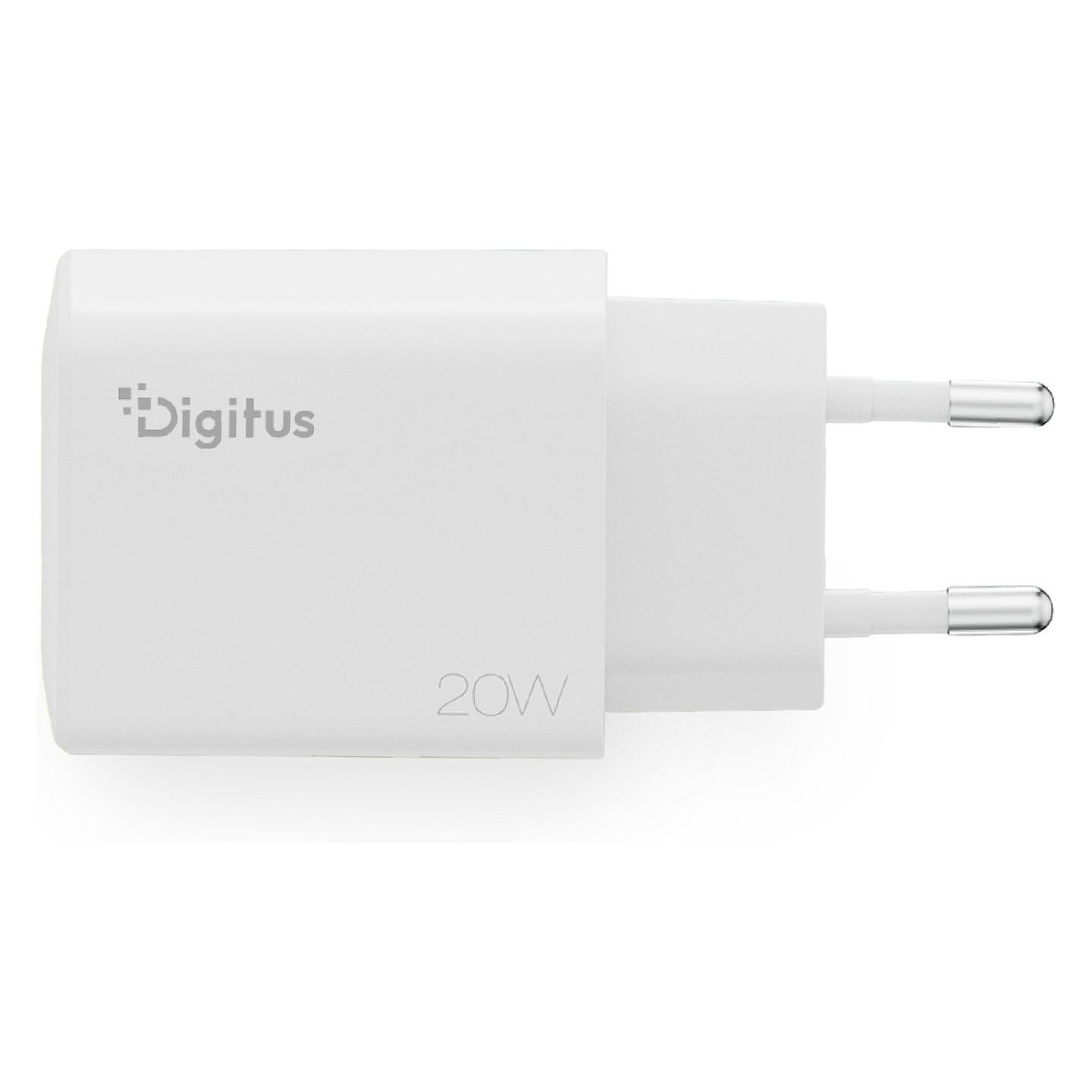 Adapter Digitus DA-10300 / 20W / 1x USB-C + 1x USB-A / Fast Charging - Bardhë - 2