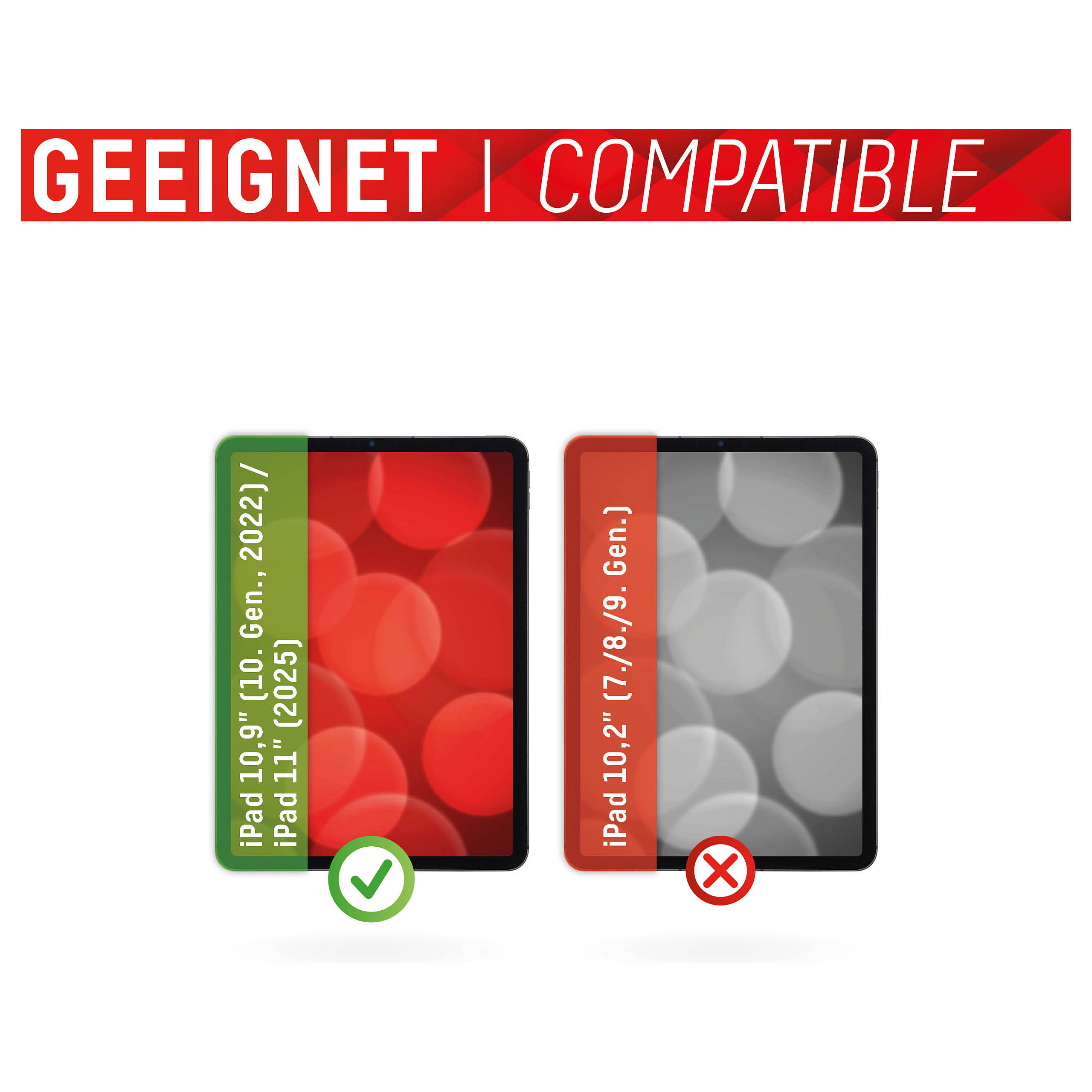 Mbrojtëse për ekran tablet DISPLEX 01754 / iPad 10.9" (Gen 10) / iPad 11" (A16) / Xham Hybrid 9H - Transparent - 6