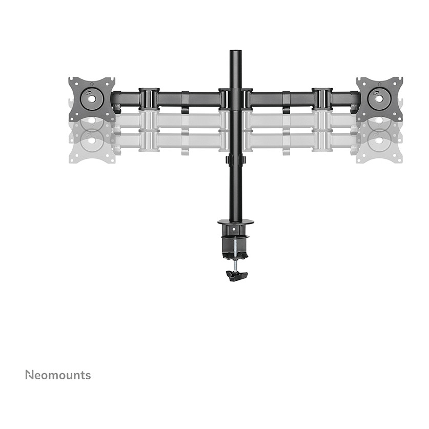 Mbajtëse për Monitor Neomounts / 2 Monitorë / 10"-27" / 8kg për Monitor / VESA 75x75-100x100 / Full Motion / Tavolinë - Zezë - 5