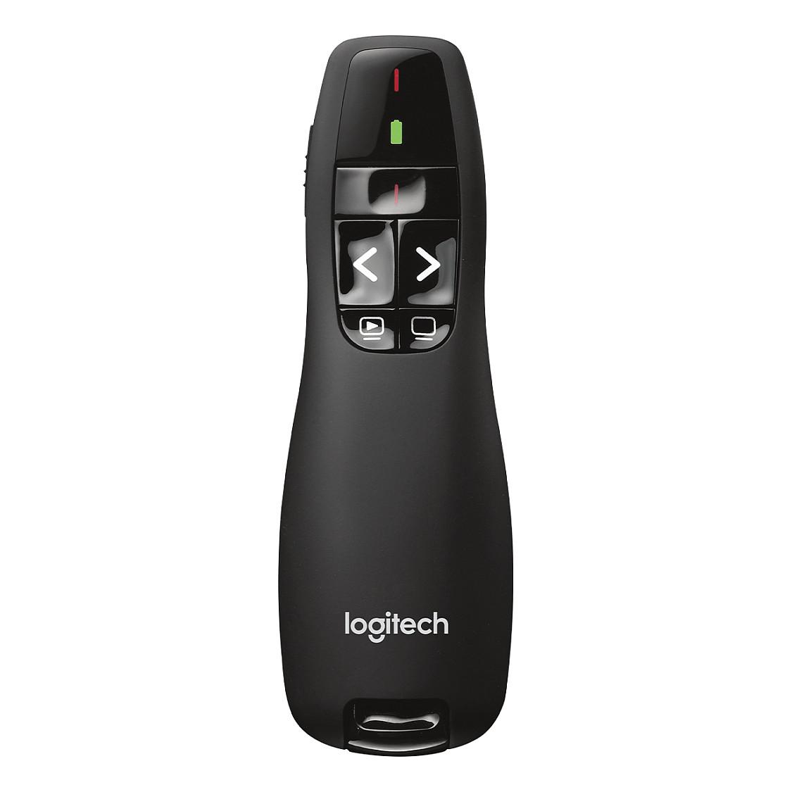 Telekomandë për prezantime Logitech Wireless Presenter R400 / 910-001354 / Laser i Kuq / 2.4GHz Wireless / Bateri AAA – Zezë - 6