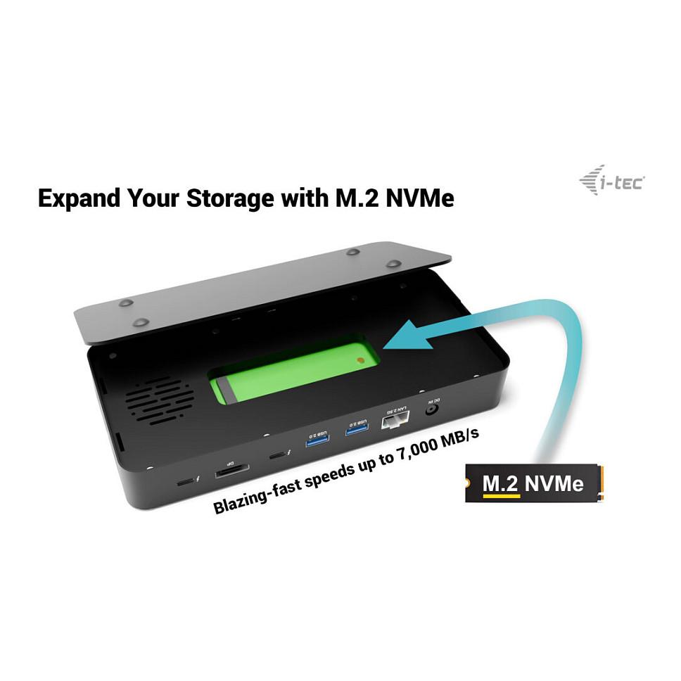 Docking Station i-tec TB5TRIPLEDOCKM2PD / 2x Thunderbolt 5 / 4x USB-A / 2x USB-C / DisplayPort / 2.5GbE / M.2 NVMe / SD-microSD / 140W PD – Zezë - 11