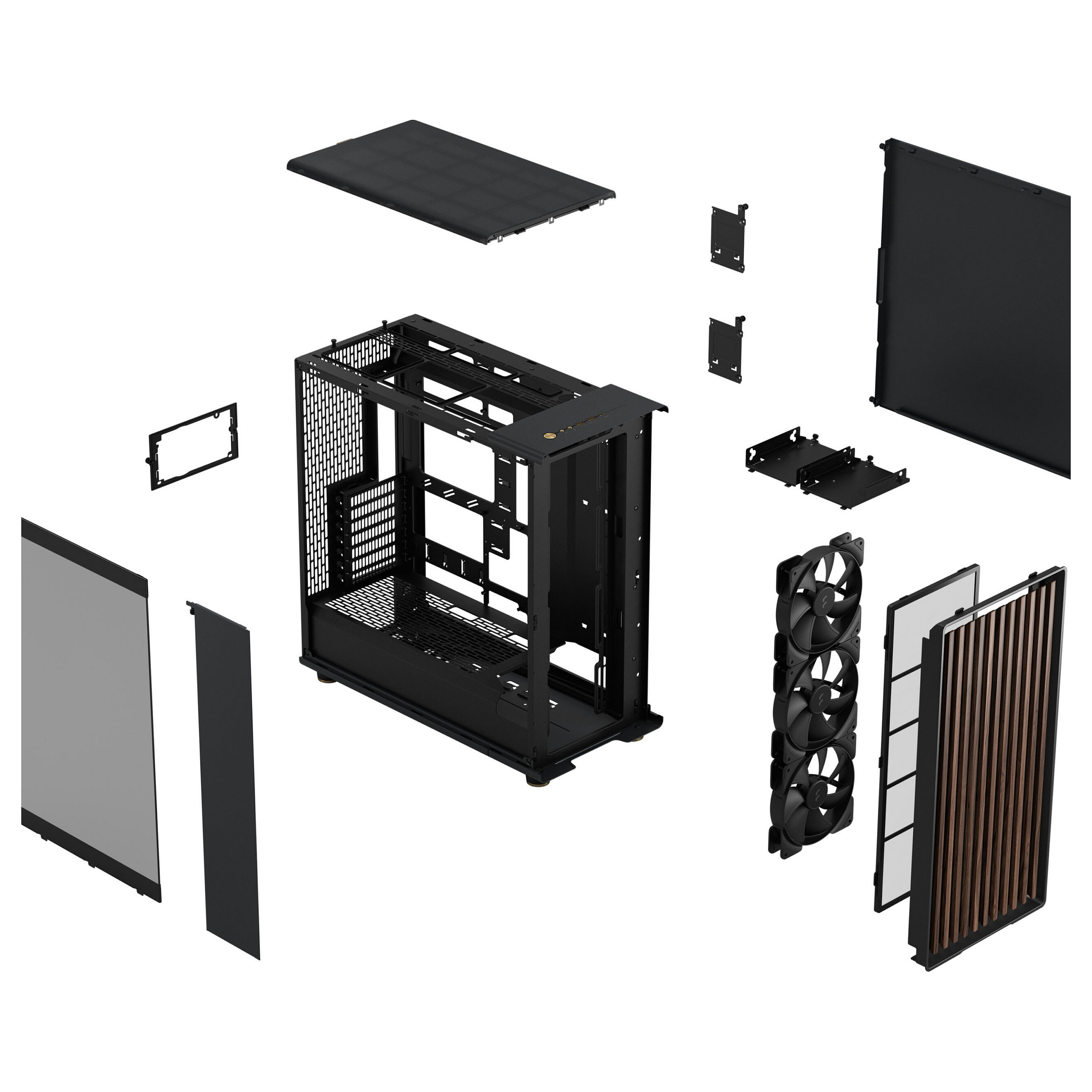 Kasë PC Fractal Design North XL / Desktop / ATX / 3x 140mm Fan - Zezë - 15