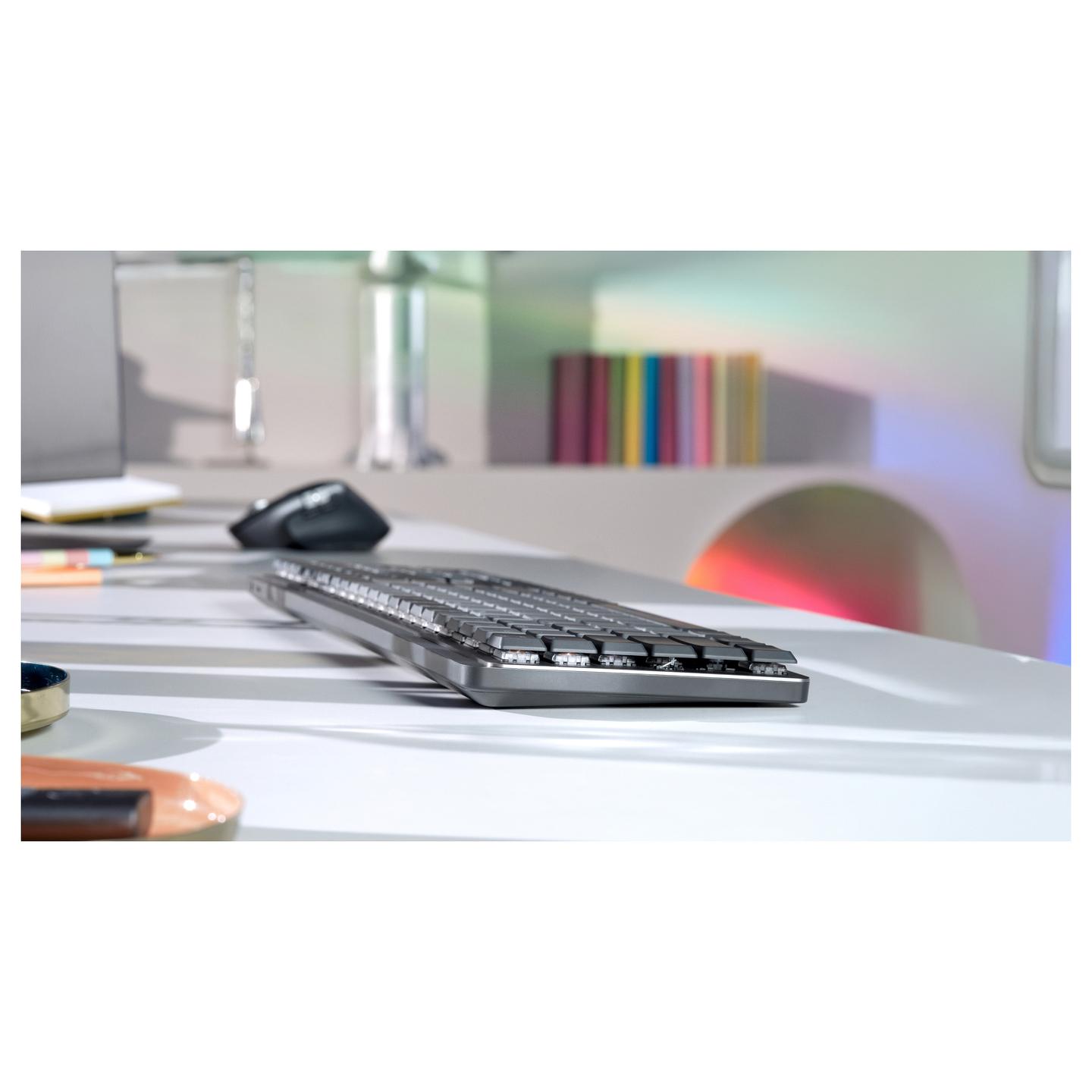 Tastierë pa kabllo Logitech MX Mechanical / QWERTY Nordic / Full-Size / Mekanike / Logitech Linear / Bluetooth + Logi Bolt / Ndriçim LED – Gri - 7