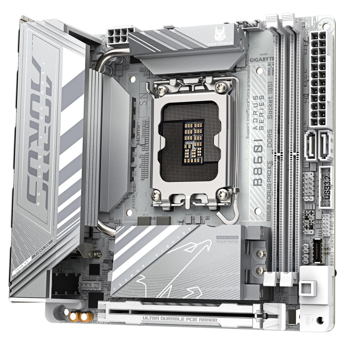 Pllakë Amë MB Intel Gigabyte B860I AORUS PRO ICE, LGA1851, Intel B860, Mini-ITX, DDR5, Wi-Fi 7, 2.5GbE - 4