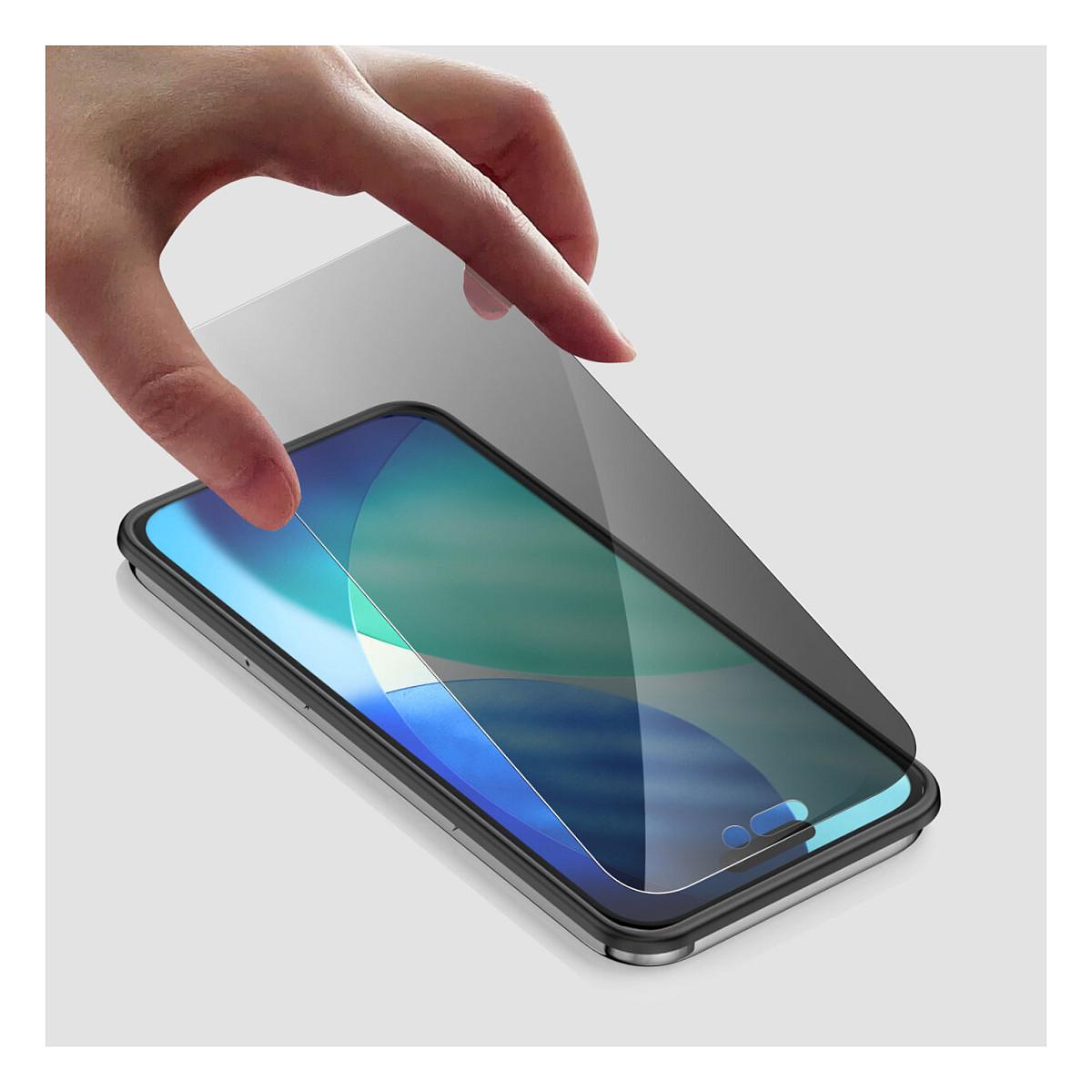 Mbrojtëse Ekrani 4smarts 541572 / iPhone 17 / 2-Way Privacy / Tempered Glass / 9H / Mounting Frame - Transparent - 4