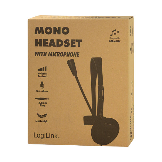 Kufje me kabllo LogiLink HS0054 / Mono / Mikrofon / 3.5 mm / 1.8 m – Zezë - 9