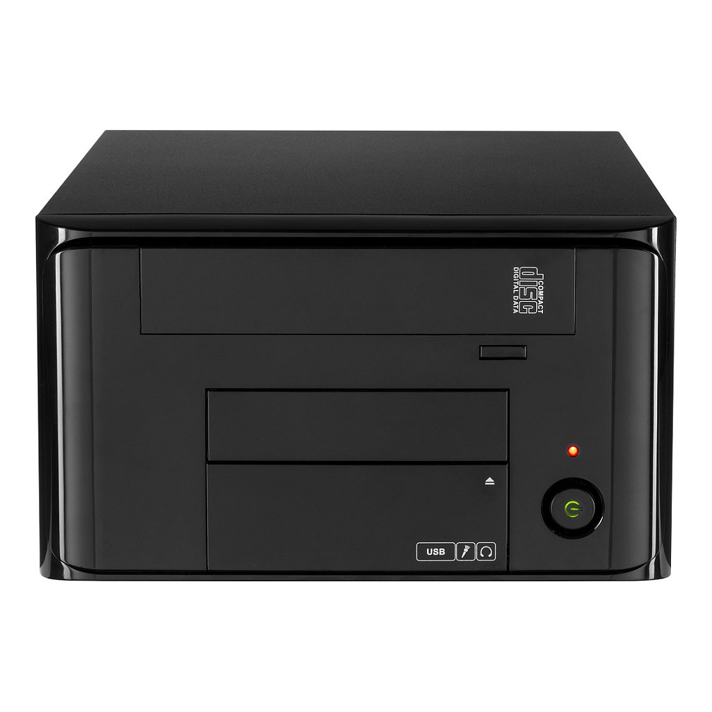 Kasë PC Inter-Tech MI-008 ITX / Mini Tower / Mini-ITX / SFX / 2.5" + 3.5" + 5.25" Bay - Zezë - 2