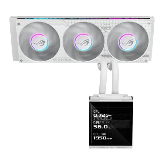 Ftohës për Procesor ASUS ROG Strix SLC IV 360 ARGB LCD / AIO 360mm / ARGB / LCD 5.08" / 3x Fan – Bardhë - 2