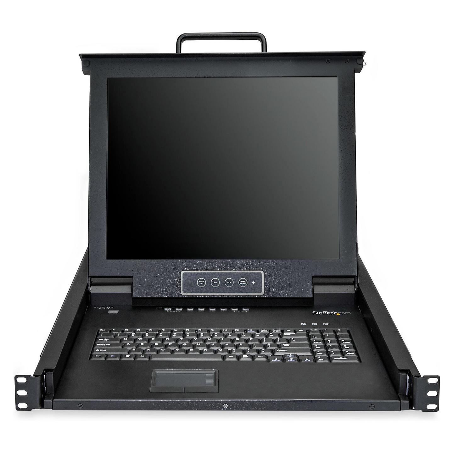 KVM Switch StarTech.com RKCONS1708K, 8 porta VGA, ekran LCD 17", 1280×1024px, Tastierë dhe Touchpad, Rack 1U - Zezë - 4