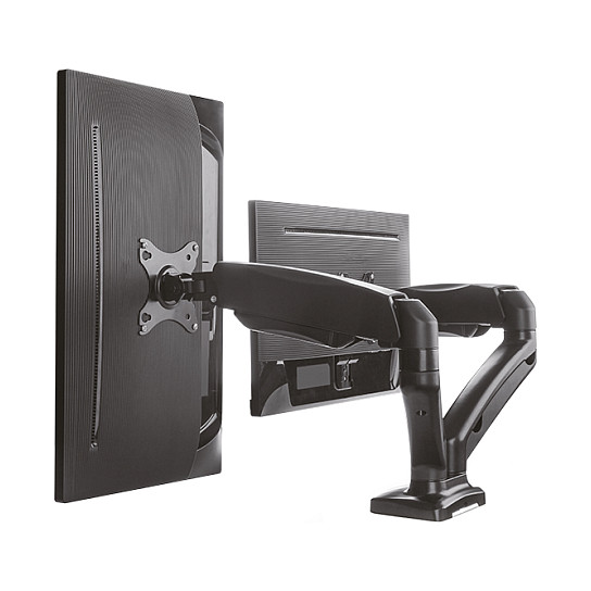 Mbajtëse për Monitor ICY BOX / 2 Monitorë / deri 32" / 6.5kg për Monitor / VESA 75x75-100x100 / Gas Spring / Tavolinë - Zezë - 9