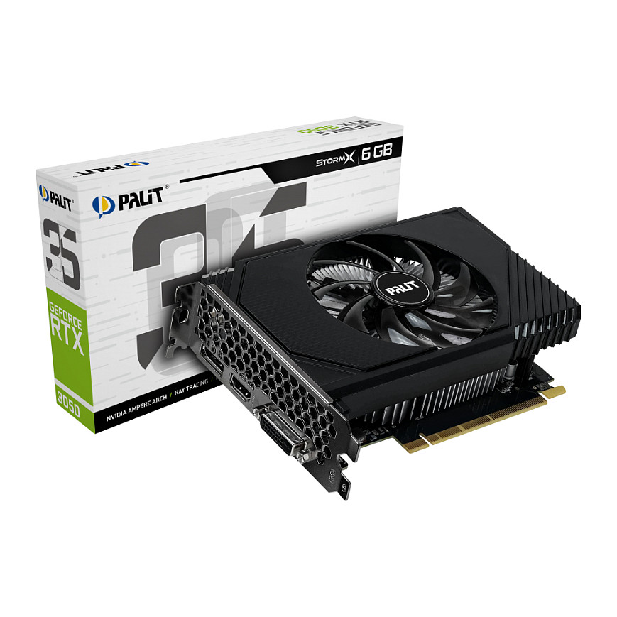 Kartë Grafike NVIDIA GeForce RTX 3050 / 6GB / Palit StormX / GDDR6 / 1 Fan - Zezë - 8
