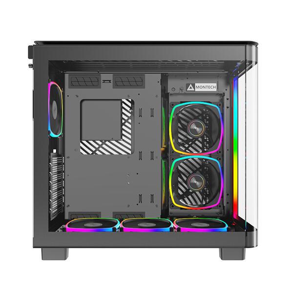 Kasë PC Montech KING 95 PRO / Midi Tower / ATX / 6x ARGB Fan / Tempered Glass – Zezë - 3