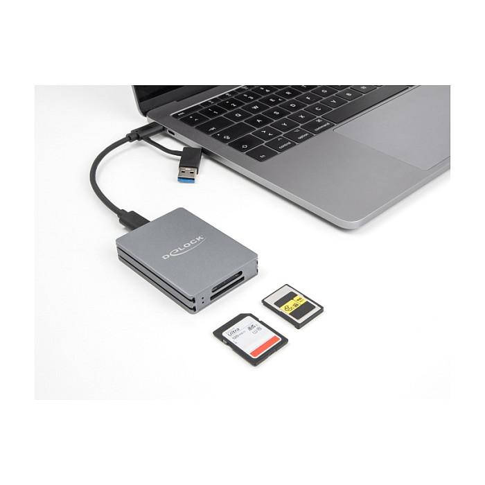 Lexues Kartelash DeLOCK 91013 , SD , CFexpress Type A , USB-C , USB 10Gbps , UHS-II , NVMe - Gri - 4