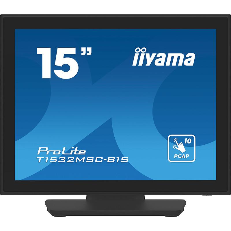 Monitor iiyama ProLite T1531SR-B2S, 15", XGA VA Touch, 75Hz, 18ms, HDMI+DP+VGA+USB - Zezë