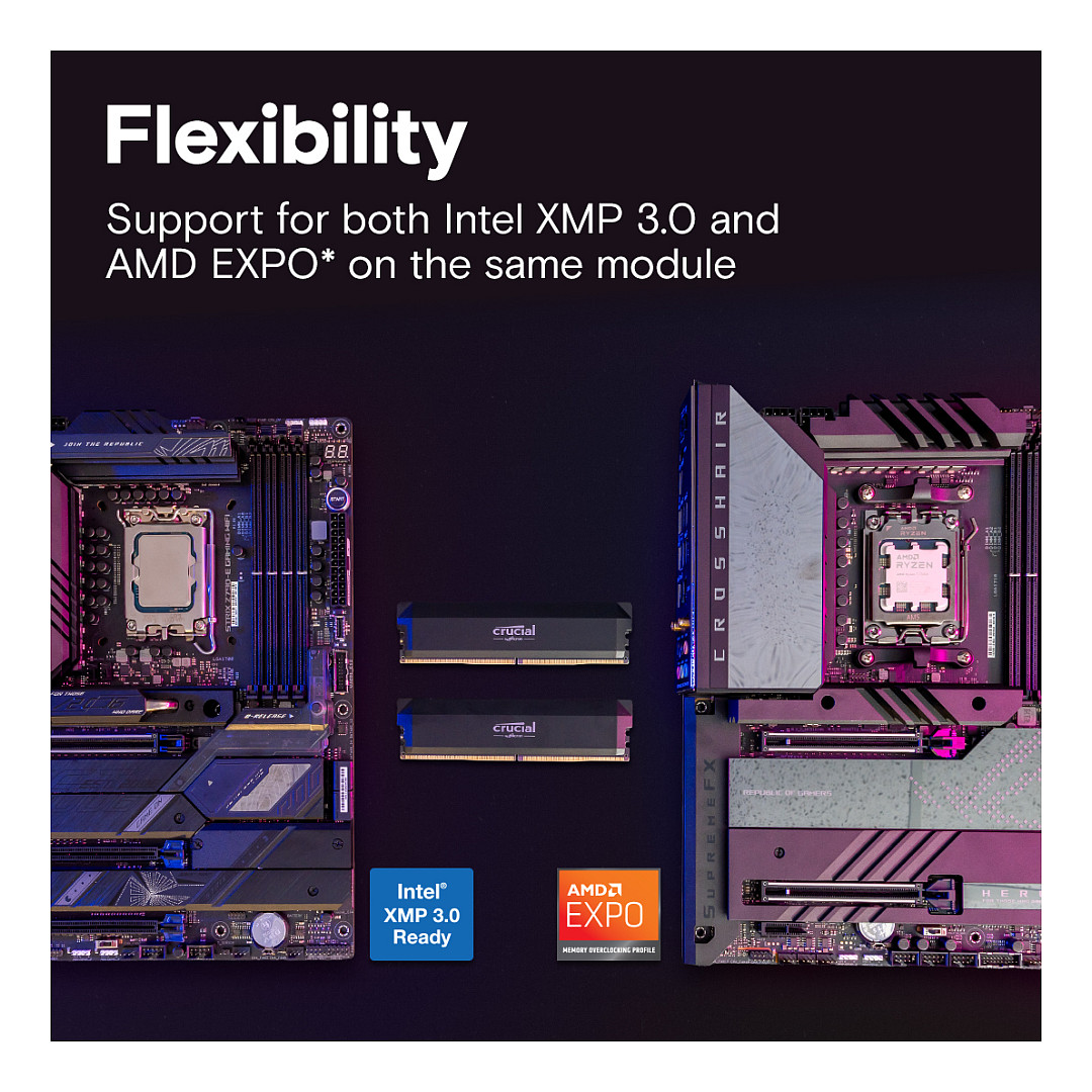 RAM Memorie DDR5 Crucial Pro / 64GB (2x32GB) / DIMM / 6400MHz / CL40 / 288-pin - Zezë - 4