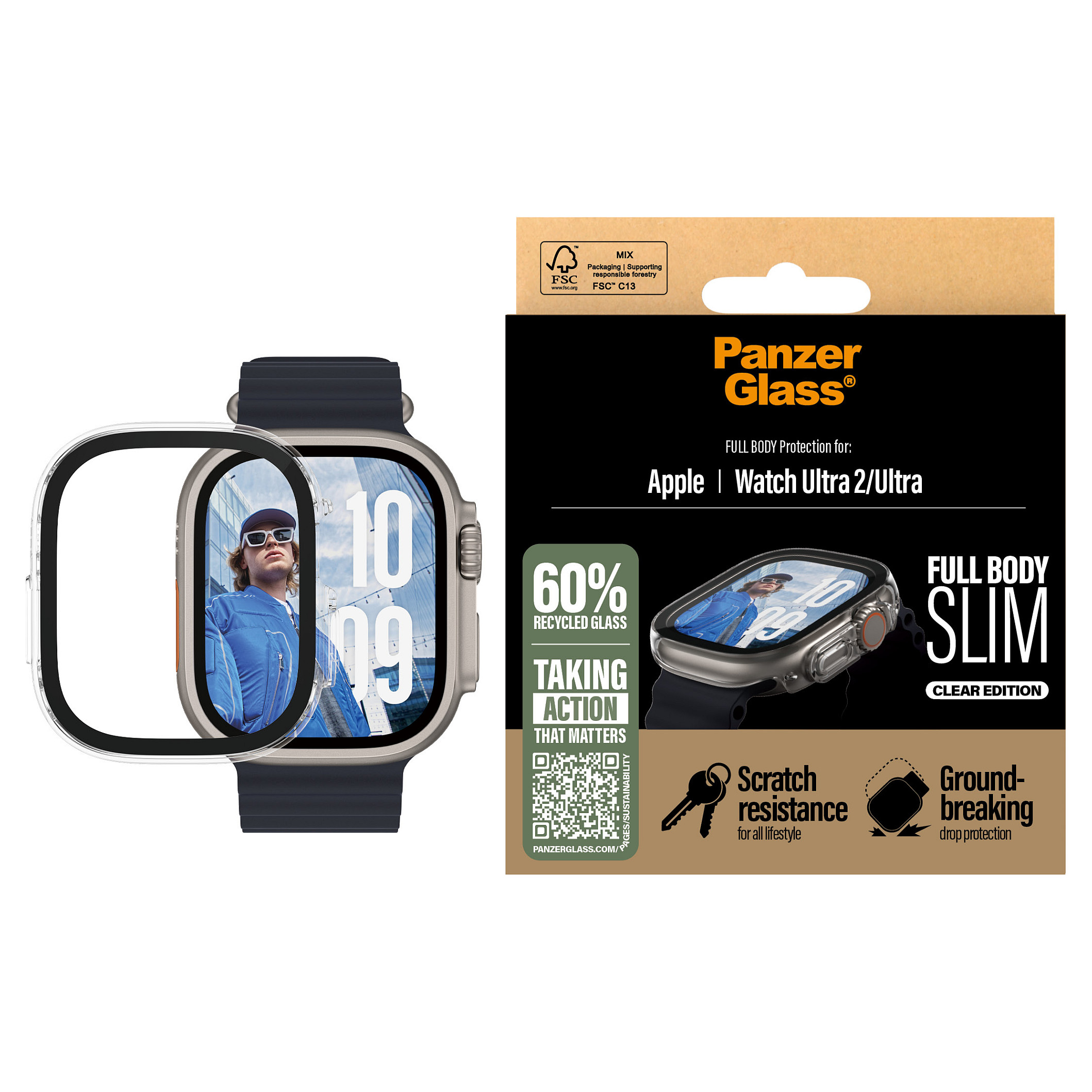 Aksesorë për orë PanzerGlass / Mbrojtëse xhami / Apple Watch Ultra 3 / Ultra 2 / Ultra 49mm - Transparente - 2
