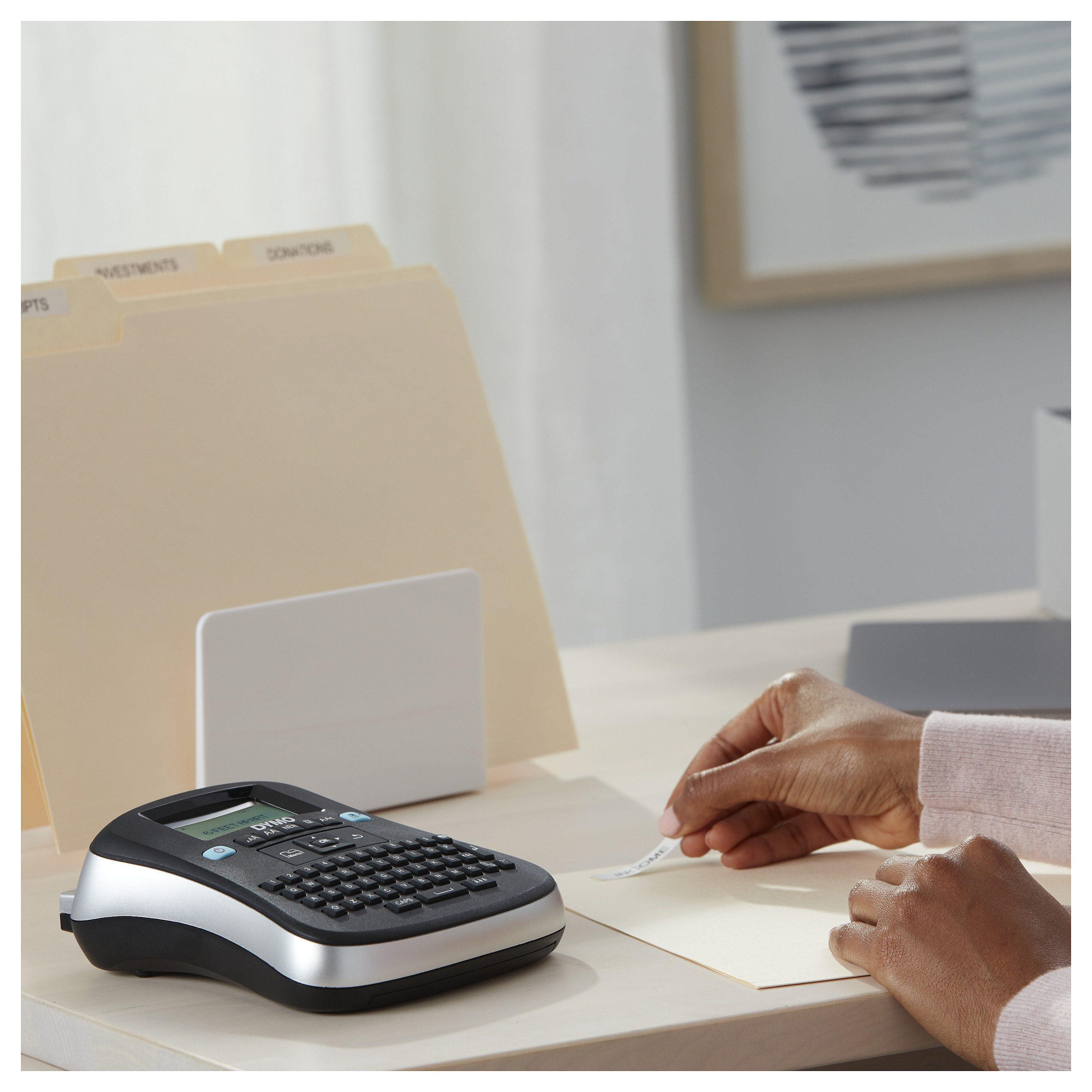 Printer Label DYMO LabelManager 210D QWZ Kitcase / Thermal Transfer / 180 × 180 DPI / 12 mm/s - Zezë/Gri - 10