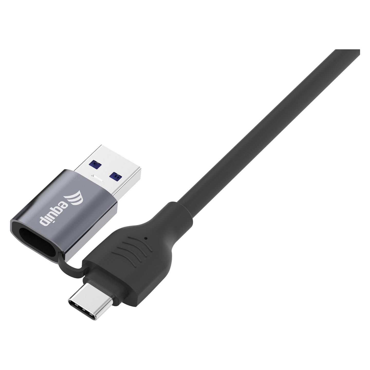 Kabllo për Rrjet EQUIP 133101, USB-A/USB-C në RJ45, Gigabit Ethernet, 1m - Zezë - 2