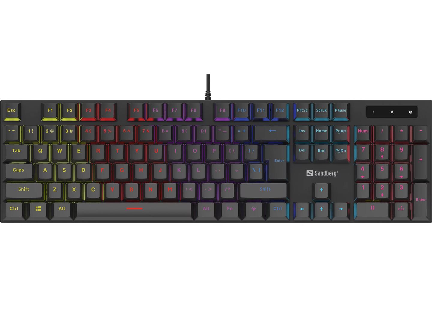 Tastierë Gaming Sandberg Mechanical Gamer Keyboard / Wired / Mekanike YH Blue / 105 Çelësa / German / 1.5m - Zezë - 2