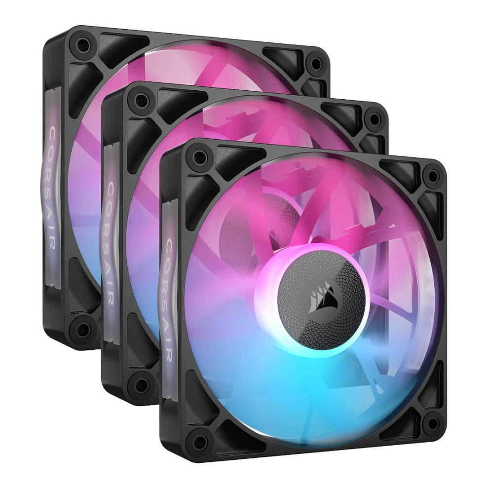 Ftohës për Kasë Corsair iCUE LINK RX120 RGB / 120mm / 400-2100 RPM / RGB / PWM / 3-Pack – Zezë
