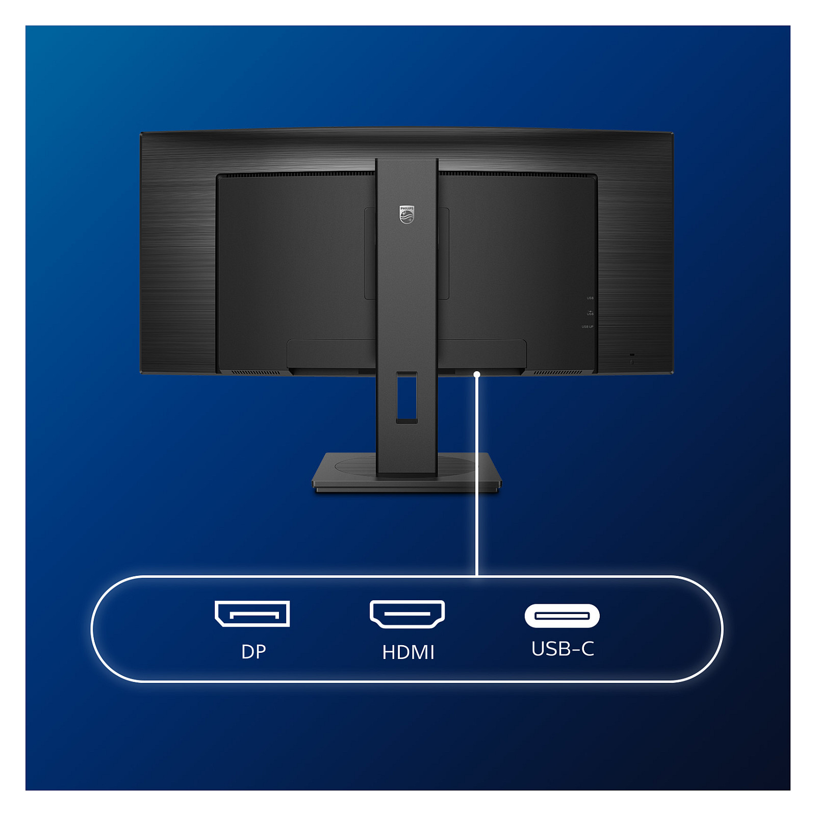 Monitor Philips B Line 346B1C/00 / 34" / UltraWide WQHD VA Curved / 100Hz / 4ms / USB-C+HDMI+DP+USB - Zezë - 4