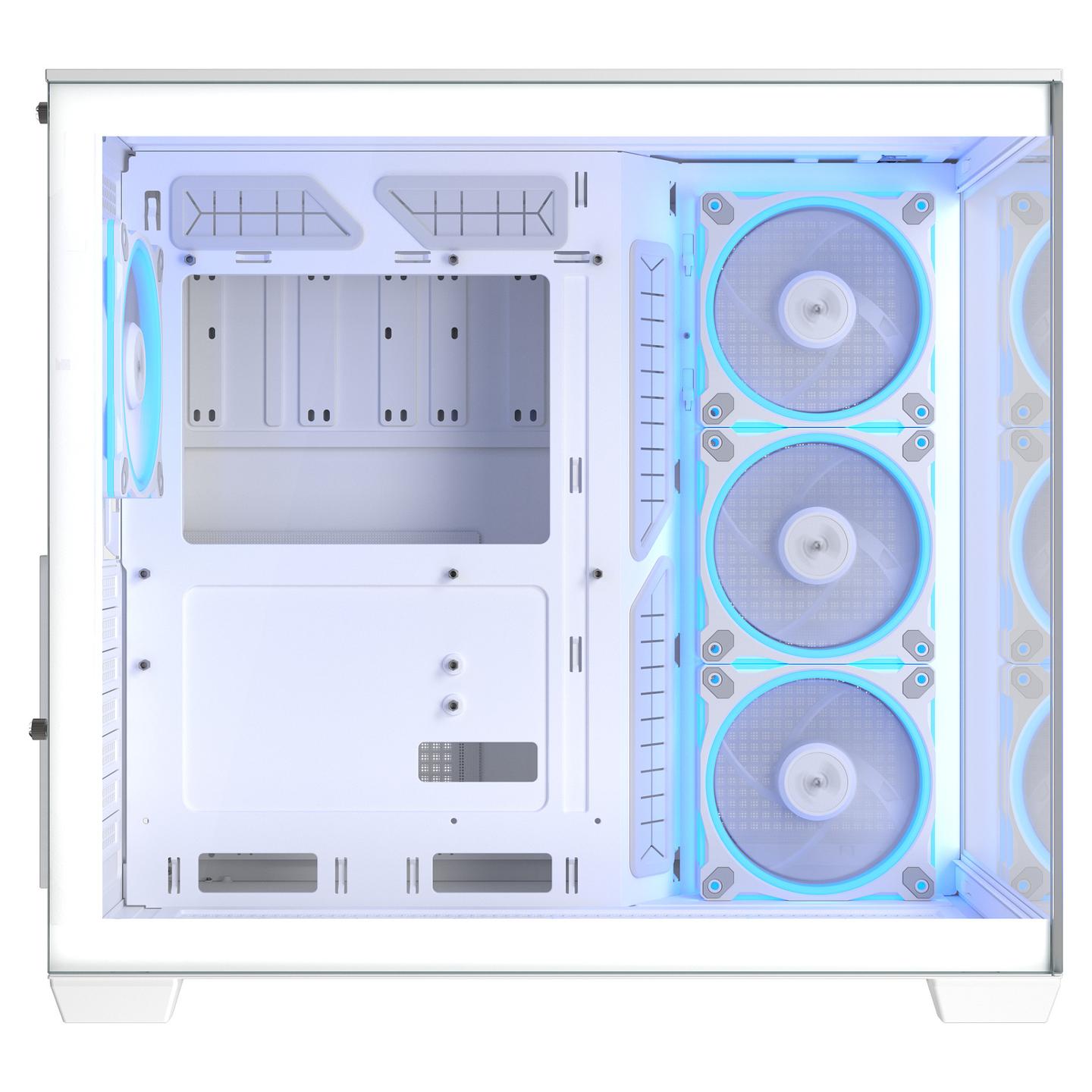 Kasë ASUS A32 Plus TG ARGB, Mid-Tower, ATX, Xham i Temperuar, 4x120mm ARGB, USB Type-C 10Gbps - Bardhë - 4