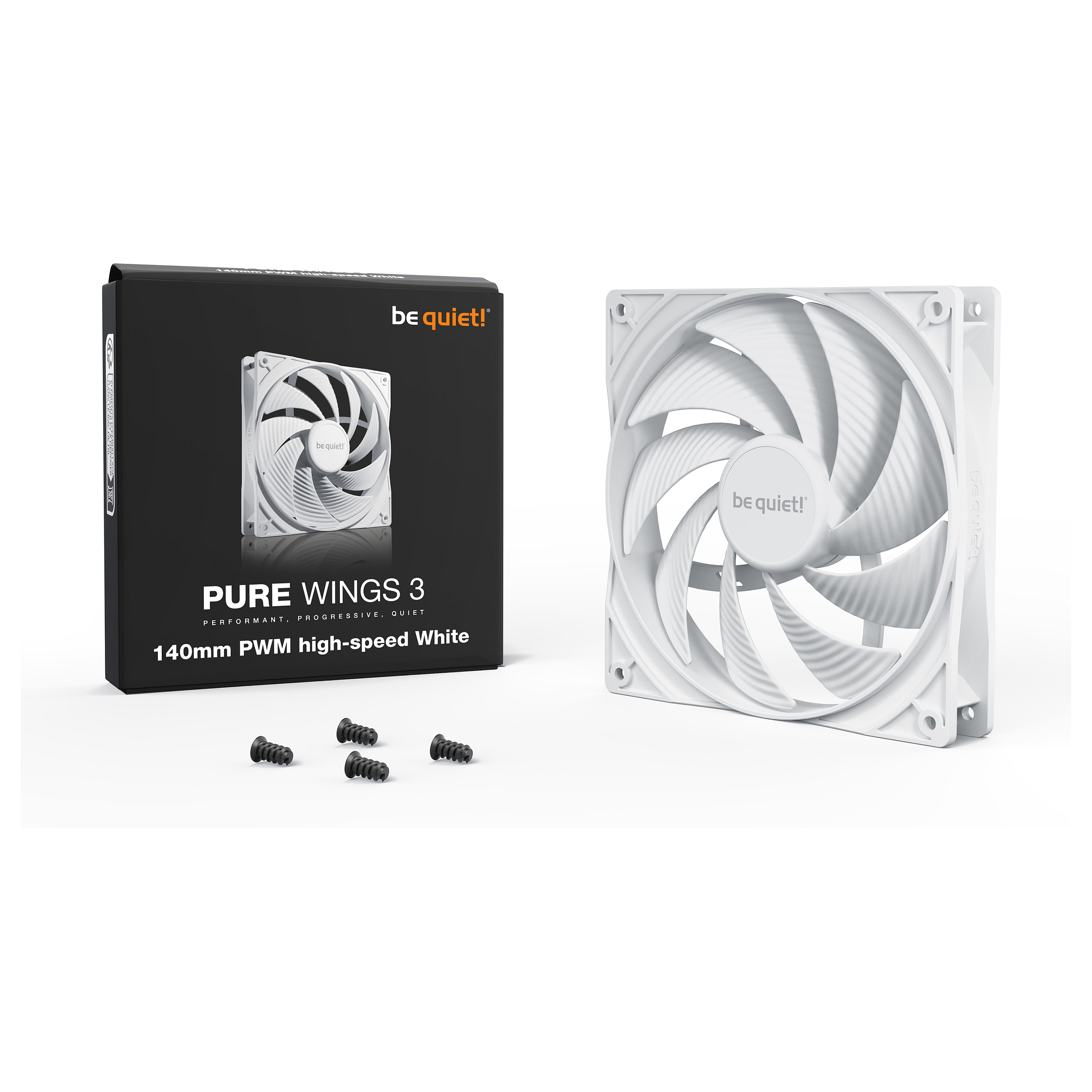 Ftohës për Kasë be quiet! Pure Wings 3 / 140mm / 25mm / 1800 RPM / PWM / 72.2 CFM / 2.44 mmH₂O – Bardhë - 3