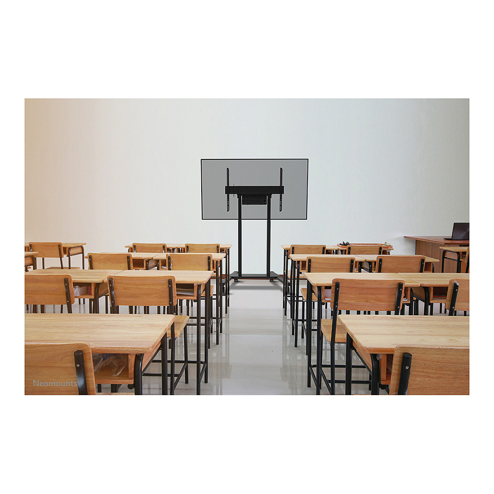 Mbajtëse për TV Neomounts / 55"-100" / 110kg / VESA 100x100-800x600 / Elektrike / Me Rrota - Zezë - 18