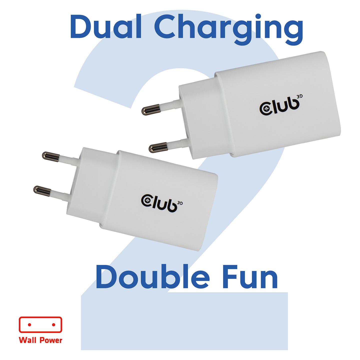 Karikues Club 3D CAC-3020 / 30W / 1x USB-C / PD 3.0 / 2-Pack - Bardhë - 2