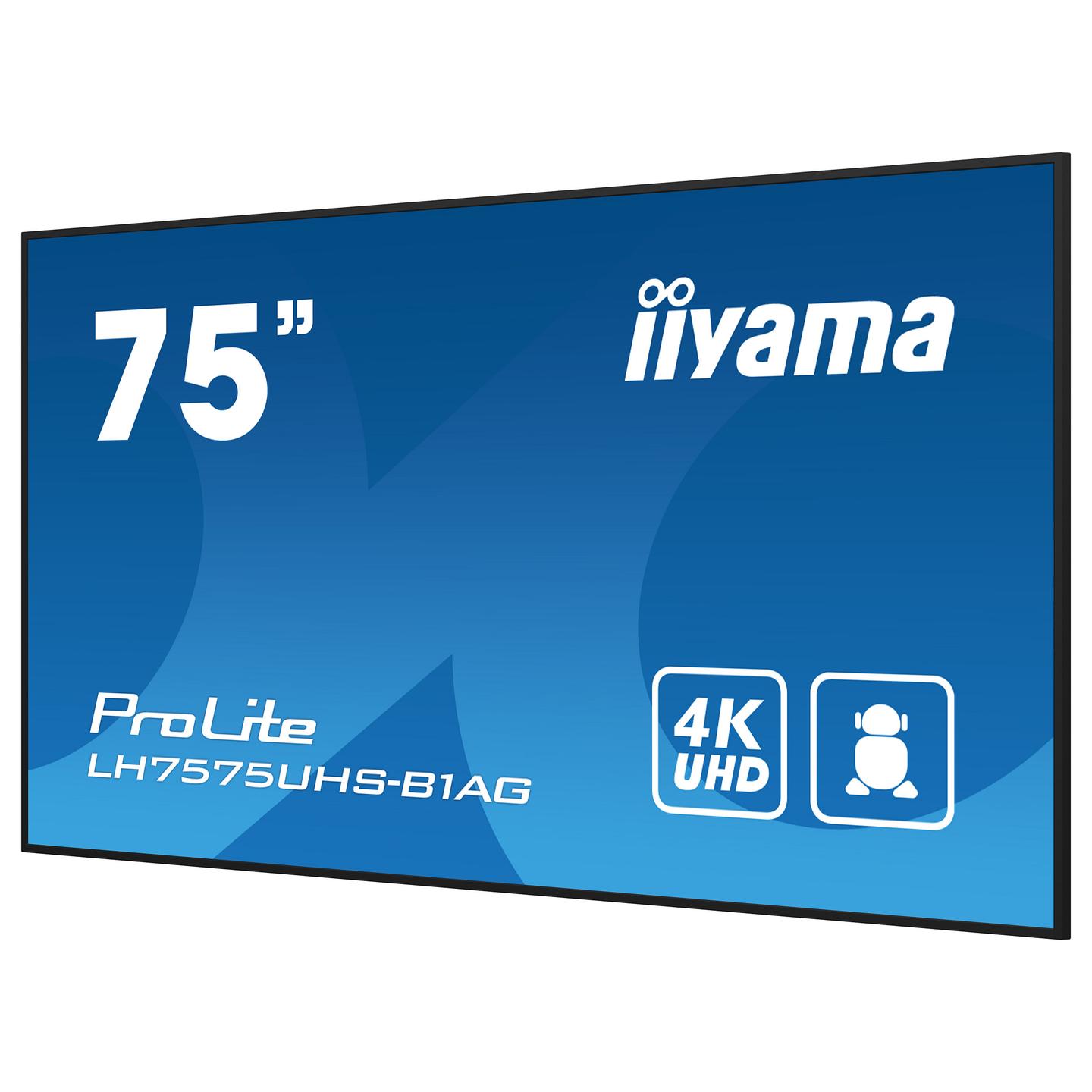 Digital Signage iiyama ProLite LH7575UHS-B1AG, 75", 4K UHD, IPS, 60Hz, 4GB, 32GB, 3× HDMI, DP, 2× USB - Zezë - 7