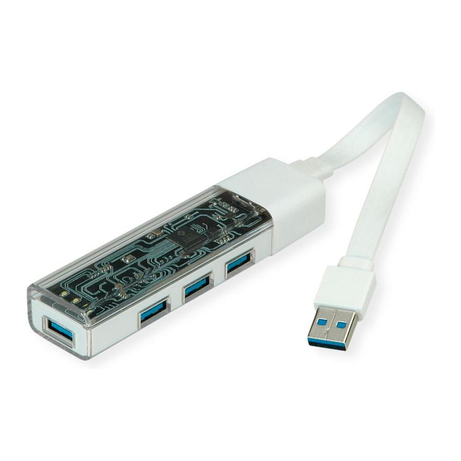 Kabllo USB ROLINE 14.02.5062 interface hub / 0.12 m – Bardhë - 4