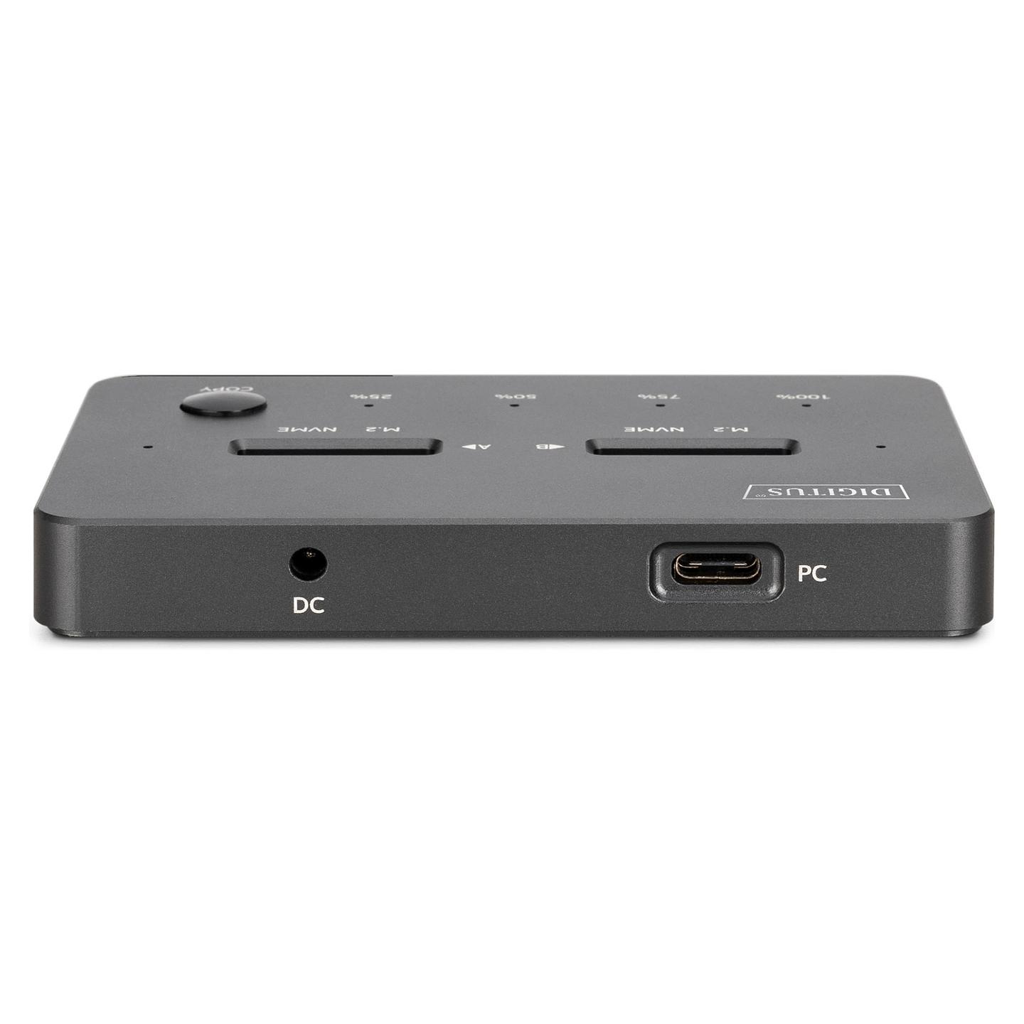 Docking Station DIGITUS DA-71545-1, për 2x SSD M.2 NVMe, USB 3.2 Gen 2, 10 Gbps, Offline Clone - Zezë - 8