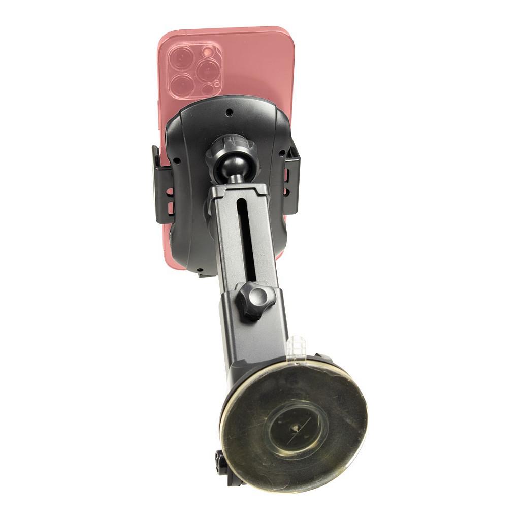 Mbajtëse Telefoni për Veturë Inter-Tech MTH-100 / 10W / Qi Wireless / USB-C / 360° / Automatic Clamp / Air Vent & Windshield - Zezë - 5