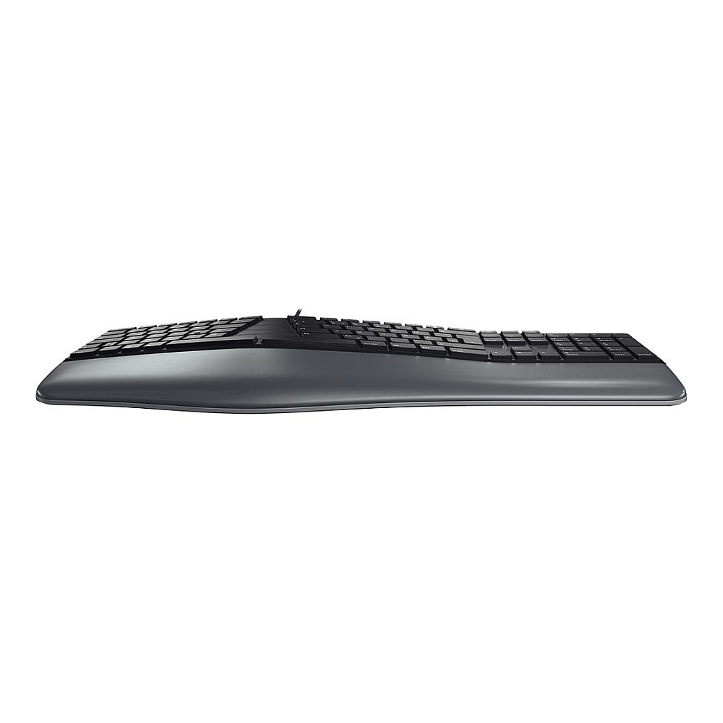 Tastierë me kabllo Cherry KC 4500 ERGO, QWERTZ (DE), Ergonomike, Full-Size, USB-A, Mbështetëse për Pëllëmbë – Zezë - 2