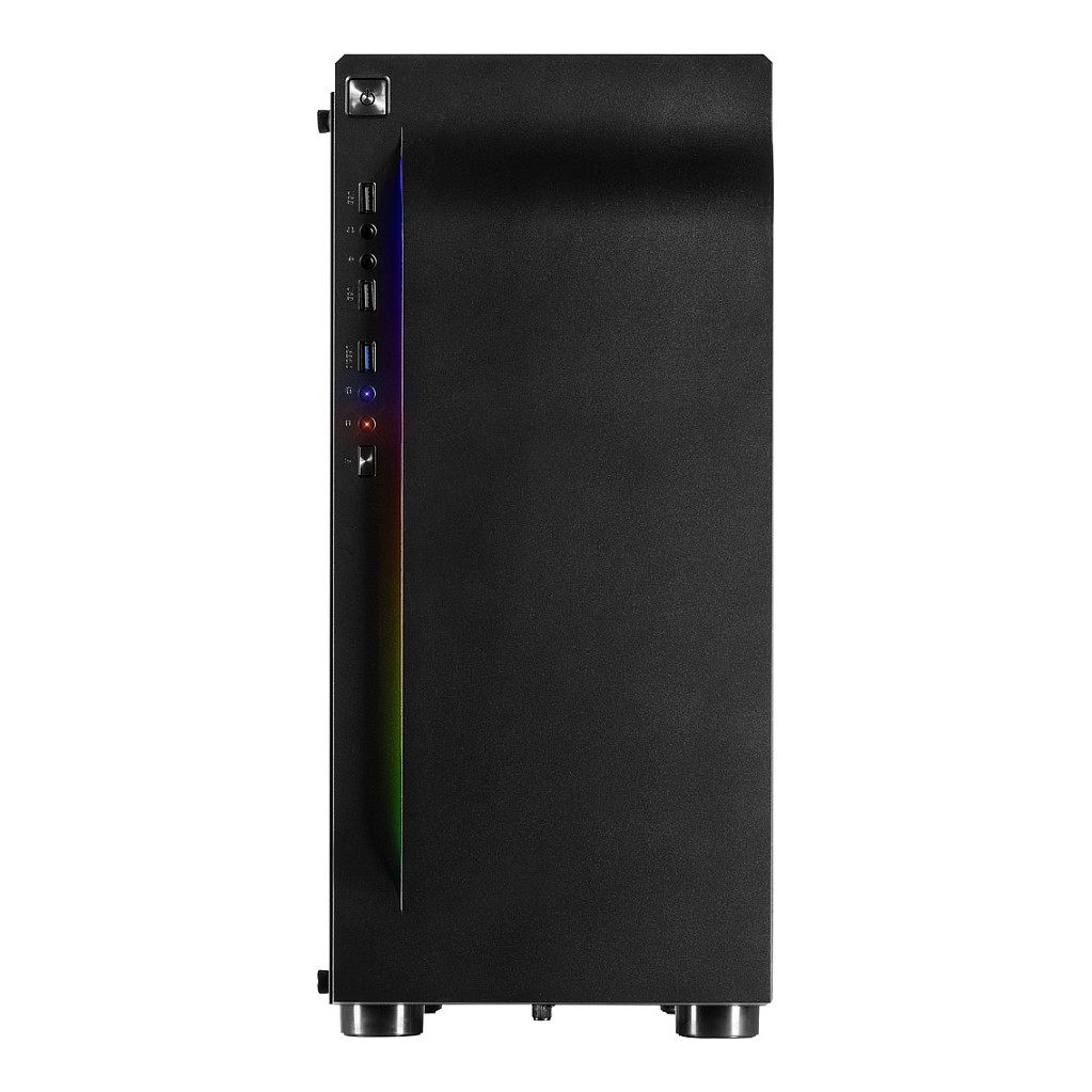Kasë PC Inter-Tech A-3411 Creek / Midi Tower / ATX / 3x 120mm ose 2x 140mm Fan Support / 1x 3.5" + 3x 2.5" Bay / Tempered Glass / RGB - Zezë - 3