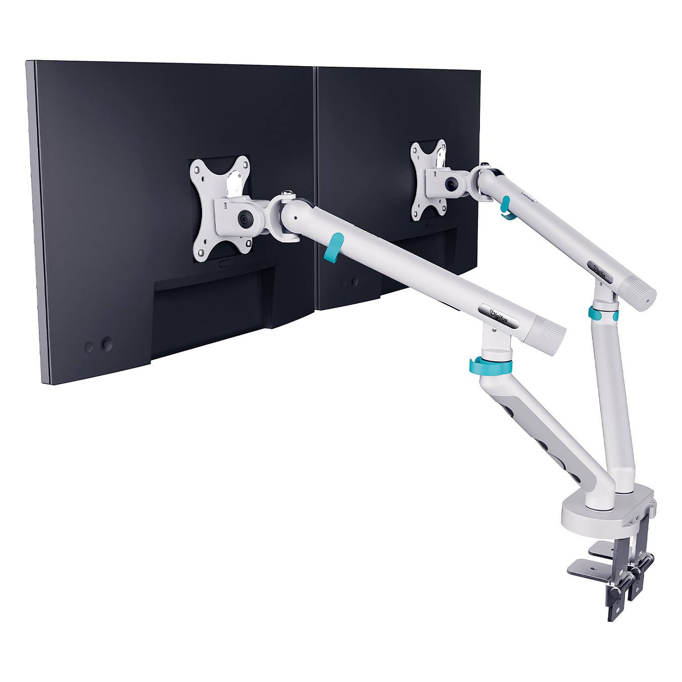 Mbajtëse për Monitor DIGITUS Dual Design / 2×15″–35″ / deri në 20 kg / 2 Monitorë / Sustë Mekanike / VESA 75×75, 100×100 - Bardhë - 2