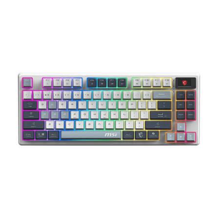 Tastierë Gaming MSI FORGE GK600 TKL W, Mekanike, TKL, RGB, Hot-Swappable, US Layout – Bardhë